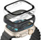 aceyoon 2 Piezas Funda para Apple Watch Ultra/Ultra 2 49mm Protector Pantalla Cristal Templado Incorporado HD Protección Completa PC Dura Estuche Case (Transparente y Negro)