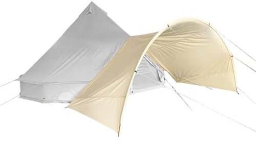 Bell Tent Awning Canopy Sunshade Tarp for Camping Hiking Beach Travel Party Beige 3M/4M/5M/6M Round Awning for Bell Tent Outdoor Tent Accessory