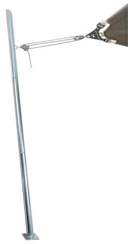 Maanta® EZ Mast 260cm Palo per vela ombreggiante con 5 punti di ancoraggi/occhielli in Acciaio Zincato/Sistema multivela e Ø70mm - Include Accessori, Zinco - Inclinazione 80°