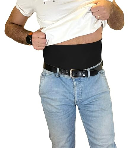 Glico Line Fascia 24 Ore per Stomia Unisex, Ideale per Giorno e Notte, Tasca Interna per Contenere la Sacca, Made in Italy, Nero, S