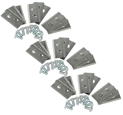 vhbw 27x Ersatz-Messer kompatibel mit Fuxtec FX-RB224, FX-RB218 Rasenmäher - Ersatzklinge Silber, Stahl