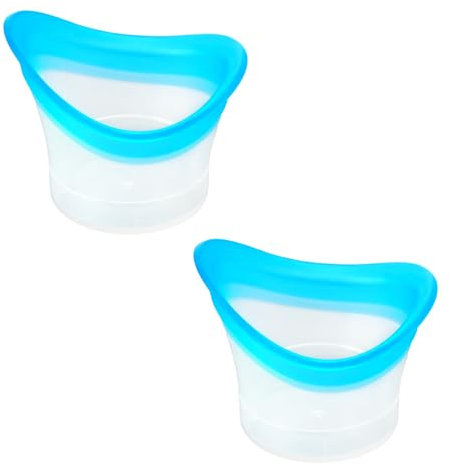 2pcs Eye Wash Cup Eye Wash Cleaner Kit Silicone Eyes Cleaning Cup for Rinse Portable Eyes Care Tool Transparent with Storage Container for Quick Relief Tired Cleaning Dust Makeup Irritants