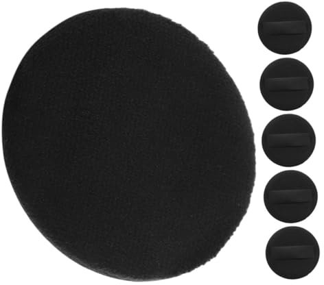 CALLARON 6 Stück Crystal Velvet Puff Kosmetikquaste Foundation Quaste Grundierungsschwamm Ultraweicher Make Up Quast Beflockter Samtquaste Weicher Körperquast Schwarzes Leder +