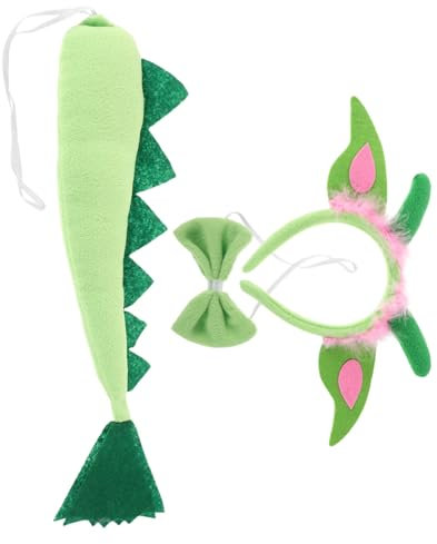 BESPORTBLE Dinosaur Costume Set Soft Plush Headband and Tail for Boys and Girls Dress up Animal Fancy Dress for Toddlers Halloween Play