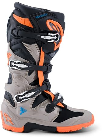 Alpinestars Tech 7 Enduro 2026 Motocross Stiefel, grau/schwarz/orange, 6