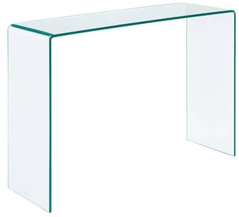 sweeek - Console rectangulaire en verre trempé 110cm transparent - Glintz