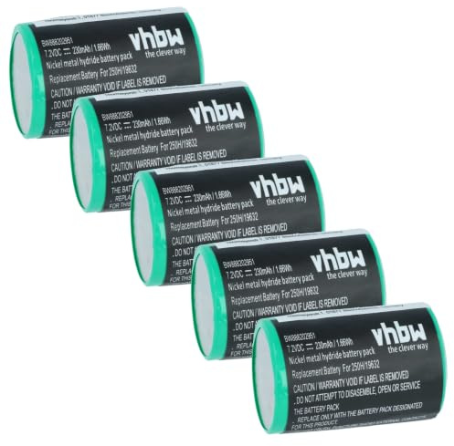 vhbw 5X Akku Ersatz für Servox 19632 für Medizintechnik (230 mAh, 7,2 V, NiMH)