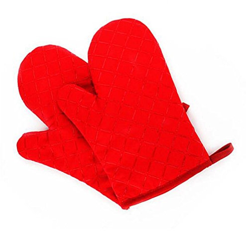 Ancdream Cooking Series Resistente al Calor/Guantes de Silicona de Aislamiento Pot Holder Horno Mitt para Barbacoa/Horno/Panadería - Rojo