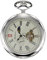 TREEWETO Taschenuhr mit Kette Herren Analog Handaufzug 24 Stunden Sonne Mond Anzeige Silber