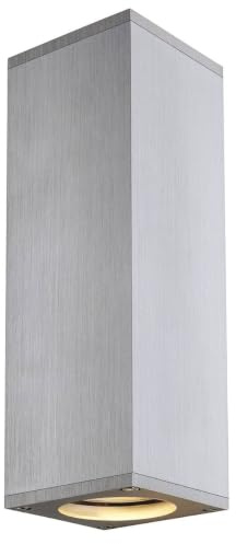 Theo Up & Down, GU10, Outdoor Wandleuchte, Aluminium-gebürstet, max. 2x50W, IP44