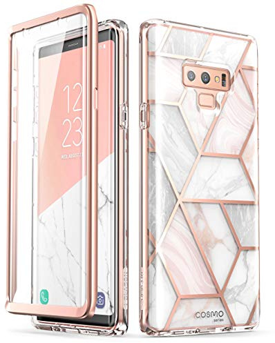 i-Blason Hülle Kompatibel für Samsung Galaxy Note 9 Marmor 360 Grad Handyhülle Bumper Case Glitzer Schutzhülle Cover [Cosmo] mit integriertem Displayschutz, Marmor - 6.4 Zoll