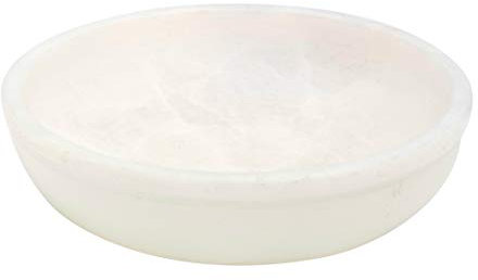 MaMeMi Cuenco de Incienso de Piedra Blanca [Ø 10 cm] – Redondo y Resistente al Fuego | Ideal para Carbón, Resinas y Aromaterapia