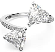 Swarovski Attract Soul Ring, Herz, Weiss, Rhodiniert