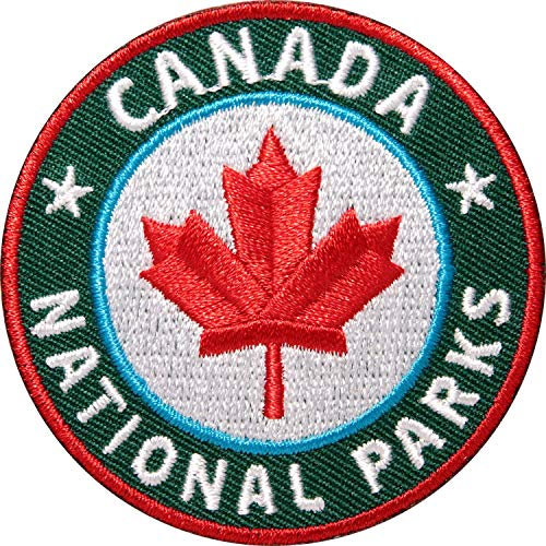 2 x Kanada Aufnäher 60 mm gestickt grün/Canada National-Parks/Ahorn Outdoor Trekking Reise Camping/Applikation Abzeichen Aufbügler Flicken Sticker Patches für Kleidung Tasche Rucksack