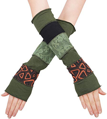 PUREWONDER Damen Armstulpen Handstulpen Design Nr. 11 Farbe Grün