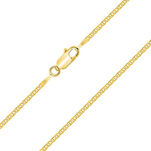 Planetys - Marine Kette 925 Sterling Silber 18K Vergoldet Kette - Halskette - 1.8 mm Breite Längen 65 cm