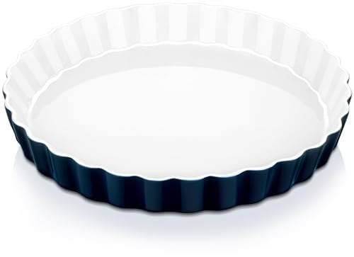 LOVECASA, Kuchenform, Auflaufform aus Porzellan, 1 Stück, 26 cm, für Muffin, Backen, Quiche, Pizza, Nudeln, Grill, 1580 ml