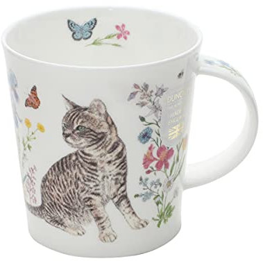 LO-FLOC-TA Tasse aus feinem Porzellan, Motiv: getigerte Katzen, 0,32 l