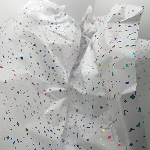 Regenbogen-Reflections Glitzer-Seidenpapier, Geschenkpapier, 750 x 500 mm, 100 Stück