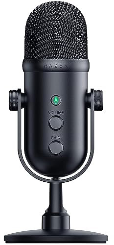 Razer Seiren V2 Pro USB Microphone for Streaming, Gaming, Recording, Podcasting on PC, Twitch, YouTube: High Pass Filter - Mic Monitoring and Gain Control - Built-in Shock Absorber and Mic Windsock