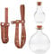 Eco-Fused 2 x Cosplay-Trankflasche (groß/klein) – durchsichtiges kugelförmiges Cosplay-, Zauberer-, Hexenkostüm-Zubehör – inklusive Korkstopfen, braunem Kunstleder-Ärmelhalter, Gürtelschlaufe