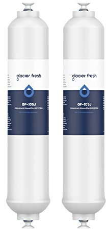 2x GLACIER FRESH Wasserfilter Ersatz für Samsung Side by Side, DA29-10105J, HAFEX/EXP, DA99-02131B, WSF-100, EF9603, LG, HAIER Inline Wasserfiter(nur externe)
