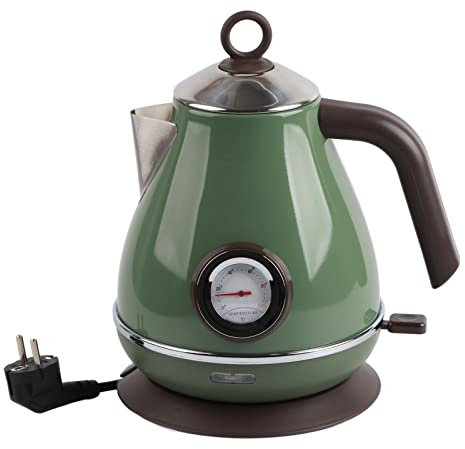 Elektrischer Wasserkocher, Retro Paint Wasserkocher mit 360 Grad Drehbarer Basis 1,7 L Elektrischer Wasserkocher mit Temperaturanzeige, Automatischer Abschaltung und Trockengehschutz(Atroviren)