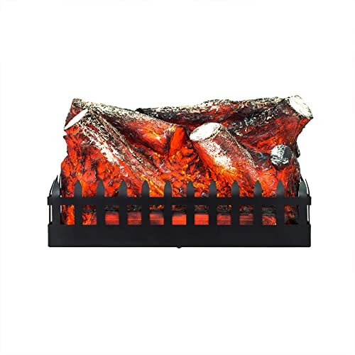 KEKAI Kekai Utah - Chimenea eléctrica para Interiores, Uso Decorativo, 47,5 x 22 x 27,7 cm, con Llamas LED portátiles de Madera Efecto Fuego en Acero y Resina