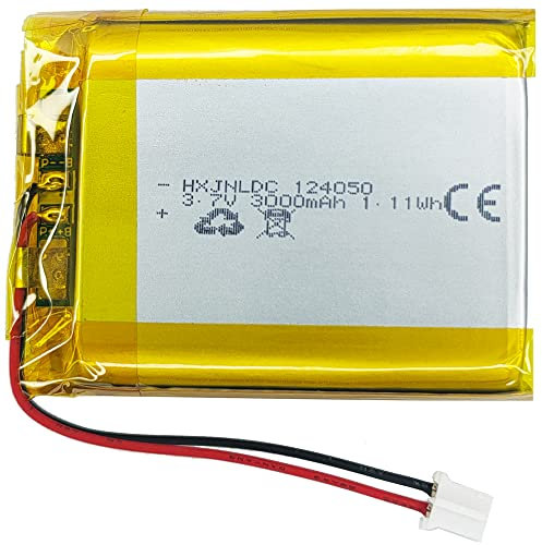 DC 3,7v 3000mah 124050 Batterie au Lithium polymère Rechargeable pour DIY 3.7-5v Produits électroniques avec 2 Fils intégrés de Remplacement de la Batterie et de la lumière LED