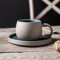 DABIN Einfache Keramik Latte Art Kaffeetasse Kreativ-Set Becher Grob Keramik Büro Nachmittagstee Milch Porzellan Tassen Teller