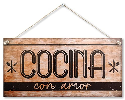 CARISPIBET Cocina * con amor * Adorno colgante para el hogar décoracion para la cocina señale decorativo 15 x 30 cm