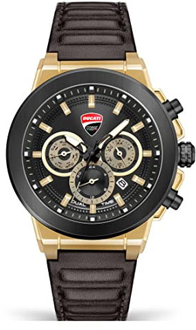 Ducati Unisex Analog Quarz Uhr mit Leder Armband DTWGF2019202