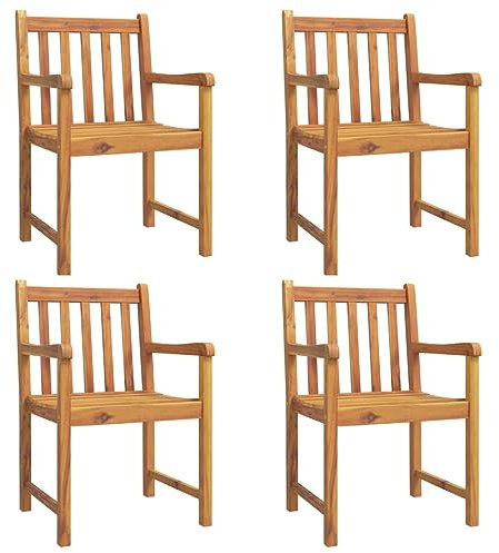 vidaXL Sedie da Giardino 4 pz 56x55,5x90 cm Legno Massello di Acacia