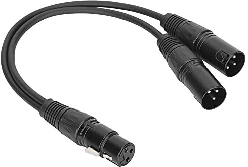 XLR-Buchse auf Doppel-XLR-Stecker-Kabel, 22AWG XLR-Kabel Y-Typ-Splitter -Mikrofonkabel 0,3 Meter