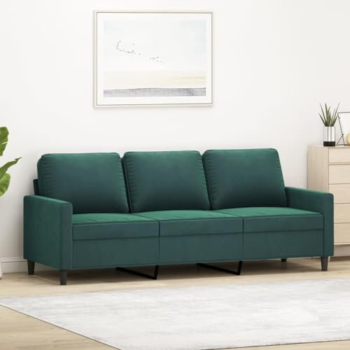 Cozynest 3 Sitzer Sofa Dunkelgrün 180 cm Samt