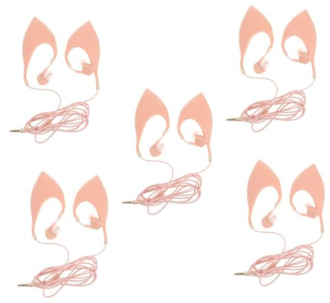 Gadpiparty 5pezzi Auricolari Ear Creativi Forma Di Orecchio Con Controllo Cablato Design Unico Per Musica e Videogiochi Microfono Integrato Per Chiamate e Chat Video Compatibili Con