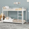 Zravenna Hochbett 90x200cm, Stockbett für 2 Kinder, Bettgestell Metallbett, Etagenbetten mit Hohe Geländer Stabile (Weiß, 90x200cm)