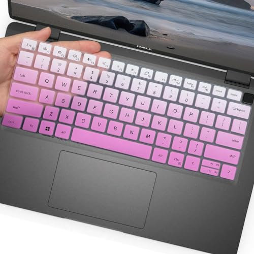 Keyboard Cover for Dell Latitude 7420 7430 7440 7410 14inch, Dell Latitude 5440 5430 5431 5420 14, Dell Latitude 9000 9510 9520 7520 15.6, Dell Latitude 9420 9430 14-Ombre Purple