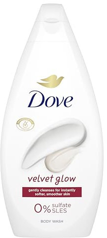 Dove Velvet Glow Body Wash Body Cleanser Shower Gel With Plant-Based Moisturisers For Softer, Smoother Skin After One Shower 450 Ml