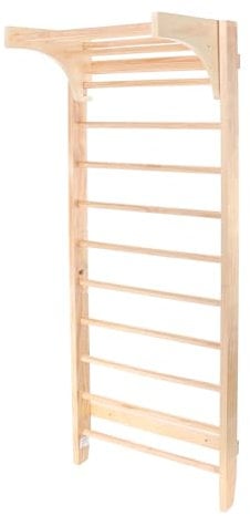 Toboli Espaldera en Madera 220cm Muro trepador hasta 150kg Escalera Sueca Altura de Barras Regulable