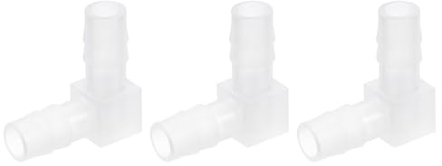 sourcing map 5/16 90 Degree Elbow Hose Barb, 3pcs L-Shaped Aquarium Air Valve Connector Tubing for Fish Tank Pond Air Line