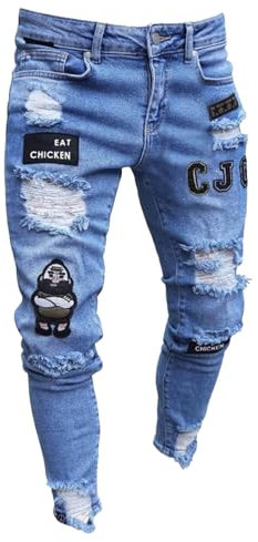 Generico Pantaloni Cameriere Uomo Nero Elasticizzati Jeans Strappati Ragazzo Pantaloni Tuta Boxeur Uomo Pantaloni Tattici da Lavoro Uomo Pantaloni Uomo Moto Touring