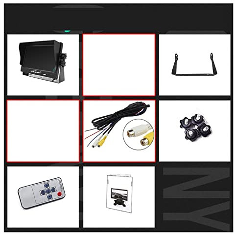 7 Zoll IPS. Bildschirm HD AHD. Sunshade Autoüberwachungsmonitor mit 2 Kanälen Videoeingang Parkkamera Assistance-System Für die Ewigkeit gebaut (Color : Only AV Monitor)