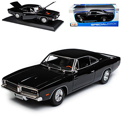 Generisch Dodge Charger R/T Coupe Schwarz 1969 Bekannt aus Fast Furious 1/18 Modell Auto