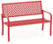 GOPLUS Gartenbank Metall, 127cm Sitzbank Outdoor 2 Sitzer bis 300kg belastbar, Metallbank Balkonbank mit Rücklehne & Armlehne, Parkbank Terrassenbank für Garten Hof Veranda (Rot)