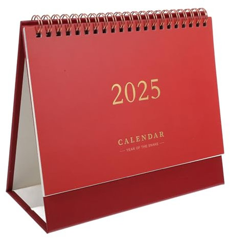 KICHOUSE Kalender Tischkalender 2025 Standkalender 2025 Zarter Zeltkalender 2024 Bürokalender Notizbuch Spiralbindung Schreibtisch-stehkalender-dekoration Desktop- Papier