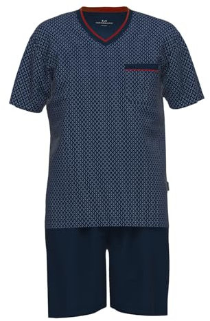 Götzburg Herren Pyjama Schlafanzug Shorty Alan 451456, Farbe:Navy, Größe:M, Artikel:-630 blau-dunkel-Uni