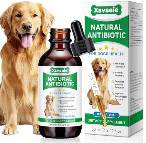 Antibiotics for Dogs, 60ml Natural Antibiotics For Dogs Ear Infection Supports Dog Allergy Relief & Itch Relief, Yeast Infection Treatment for Dog, Enhance Immune Function, Improve Respiratory System