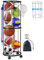 Bibykivn 2/3-stöckiges vertikales Ballregal mit Rädern, wandmontierter Ballaufbewahrungskäfig, platzsparendes Aufbewahrungsregal für Basketball (2 Layers)