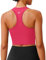 PINSPARK Sport BH Damen ohne Bügel Gepolstert Bustier mit Abnehmbaren Cups Racerback Push Up Sport Bra Atmungsaktiv Bralette Nahtlose Crop Tops Joggen Yoga Fitness Rosa M